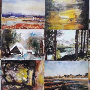 12 Cartes Postales 2019- Aquarelles -15 x 10 cm